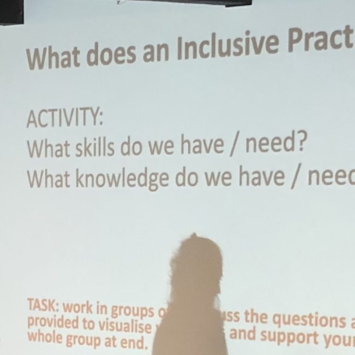 Workshop slide presentation at staff training